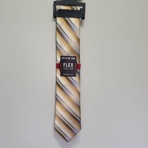 Van Heusen Gold, Blue and Silver Diagonal Stripe Tie